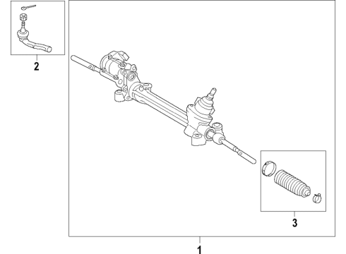 2021 Lexus ES300h Steering Column & Wheel, Steering Gear & Linkage Electric Gear Assembly Diagram for 44250-06430