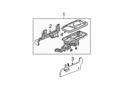 2002 Honda CR-V Center Console Table Assy., Center *YR203L* (SADDLE) Diagram for 81190-S9A-J23ZB