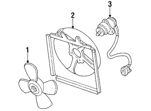 1994 Ford Aspire Cooling System, Radiator, Water Pump, Cooling Fan Shroud Diagram for F4BZ8146A