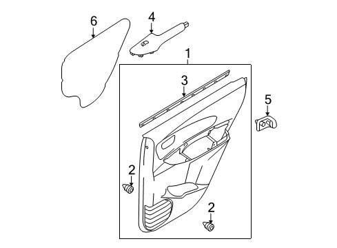 2006 Kia Sportage Rear Door Rear Power Window Sub Left Switch Assembly Diagram for 935801F000UB