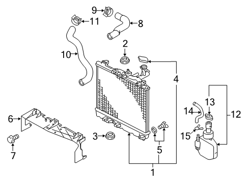 2014 Mitsubishi Mirage Radiator & Components Clip-Hose Diagram for MS660205