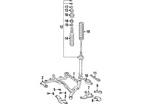 1991 Nissan 300ZX Rear Suspension Components, Lower Control Arm, Upper Control Arm, Ride Control, Stabilizer Bar Link Assembly-Lower, Rear Suspension Diagram for 55110-44P10