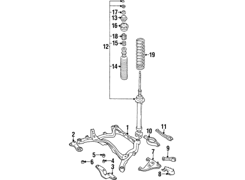 1991 Nissan 300ZX Rear Suspension Components, Lower Control Arm, Upper Control Arm, Ride Control, Stabilizer Bar Coil Spring Diagram for 55020-VP100