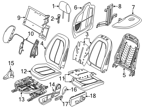 2019 BMW X1 Power Seats Seat Upholstery Diagram for 52107430794