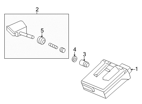 2021 Acura ILX Tire Pressure Monitoring Sensor Assembly, Tpms Diagram for 42753-T3R-A03