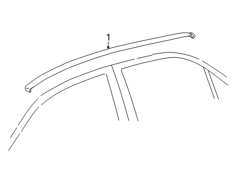 2001 Lexus IS300 Exterior Trim - Roof Moulding, Roof Drip Side Finish, Center LH Diagram for 75556-53021-A2