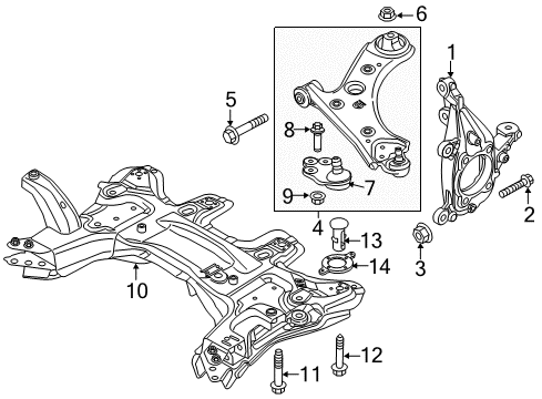 2016 Jeep Renegade Front Suspension Components, Lower Control Arm, Stabilizer Bar Front Lower Control Arm Diagram for 68247999AA
