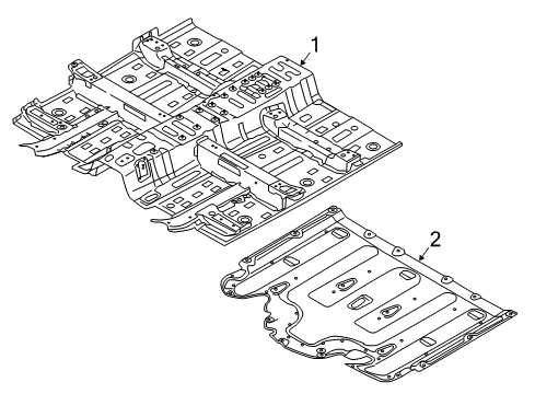 2020 Hyundai Ioniq Floor & Rails Panel Assembly-Floor, Ctr Diagram for 65100-G7500
