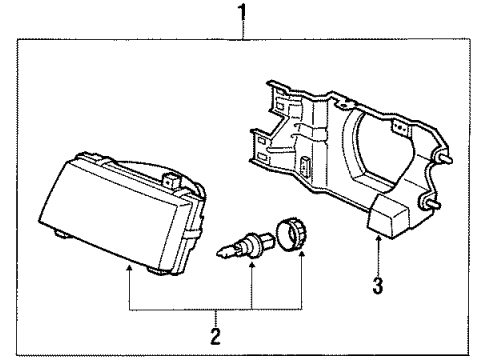 1987 Toyota Tercel Headlamps Passenger Side Headlight Assembly Diagram for 81110-16380