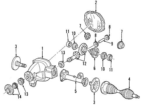 2008 Ford Expedition Front Axle, Axle Shafts & Joints, Differential, Drive Axles, Locking Hub, Propeller Shaft Pinion Gear Diagram for 7L1Z-4215-B