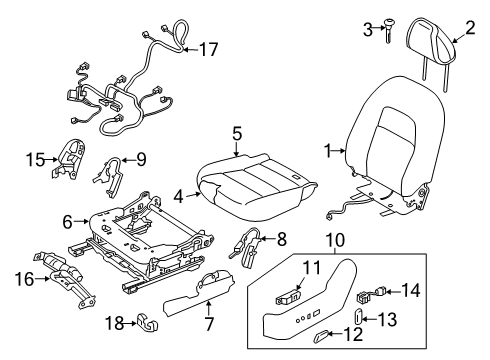 2021 Nissan Altima Power Seats Control Assembly-Power Seat Diagram for 28565-9HE0A