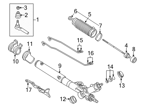 2003 Pontiac Bonneville P/S Pump & Hoses, Steering Gear & Linkage Gear Kit, Steering (Remanufacture) Diagram for 19330453