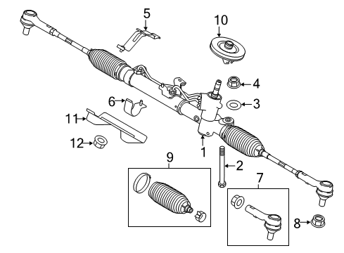 2021 Ram ProMaster City Steering Column & Wheel, Steering Gear & Linkage Rack And Pinion Gear Diagram for 68391080AA