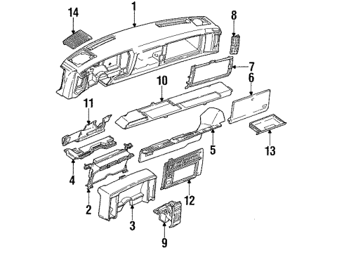 1989 GMC S15 Instrument Panel Gauge Cluster Diagram for 16158305