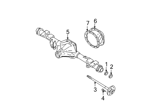 2000 GMC Yukon XL 2500 Axle Housing - Rear Drive Shaft Assembly Diagram for 15109397