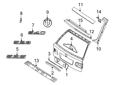 1999 BMW 540i Exterior Trim - Lift Gate Gasket, Trunk Lid Grip Diagram for 51138236983