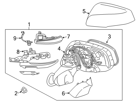 2020 Toyota RAV4 Lane Departure Warning Mirror Cover Diagram for 87915-42200-B1