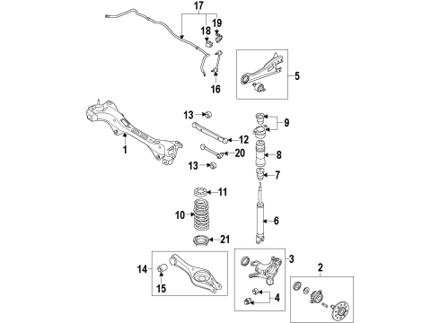 2012 Kia Optima Rear Suspension, Lower Control Arm, Upper Control Arm, Stabilizer Bar, Suspension Components Bracket-Shock ABSORBER Diagram for 553303R010