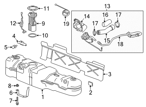 2017 GMC Savana 2500 Fuel System Components Housing Diagram for 20955367