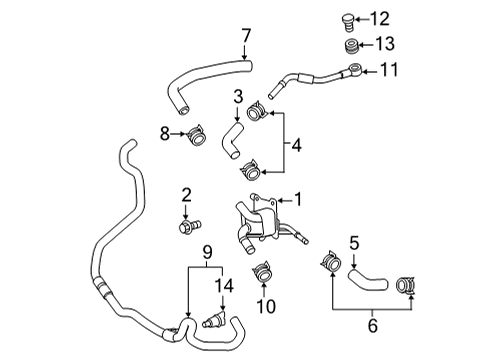 2021 Toyota Venza Oil Cooler Oil Pipe Seal Diagram for 90430-12037