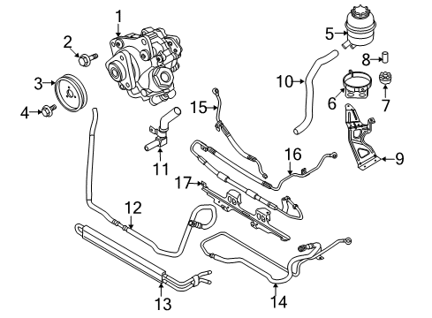 2010 BMW M3 P/S Pump & Hoses, Steering Gear & Linkage Power Steering Loop Diagram for 17117522119