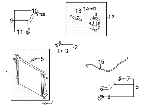 2022 Hyundai Santa Fe Radiator & Components Hose Assembly-Radiator, UPR Diagram for 25414-CL000