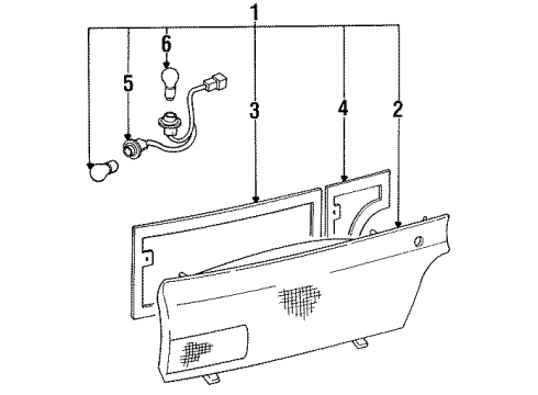 1994 Toyota Previa Combination Lamps Lamp Assy, Rear Combination, RH Diagram for 81550-95D02