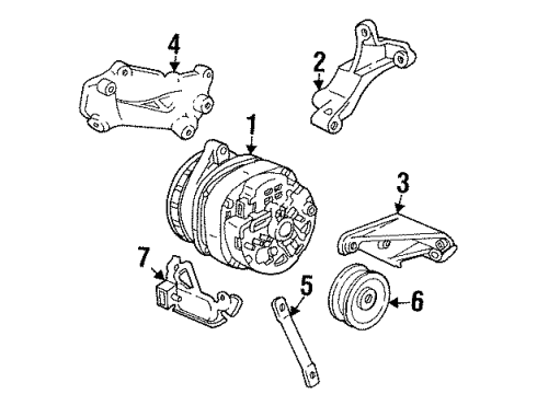 1994 Cadillac DeVille Belts & Pulleys GENERATOR Assembly (Remanufacture) Diagram for 19244762
