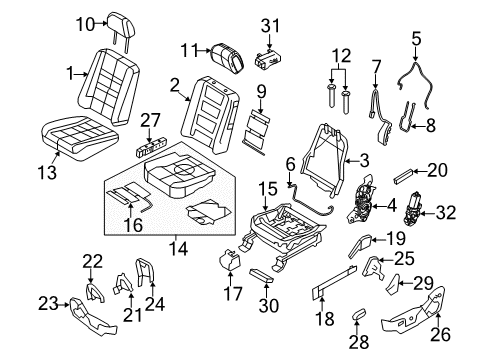 2011 Ford Flex Power Seats Memory Switch Diagram for BA8Z-14776-AA