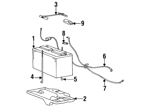 1993 Hyundai Elantra Battery Cable Assembly-Battery(-) Diagram for 37220-28000