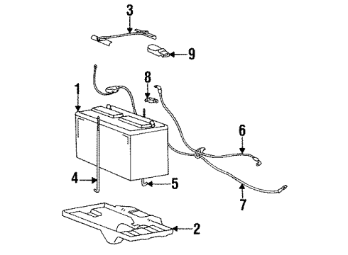 1993 Hyundai Elantra Battery Battery Terminal Diagram for 37250-33000