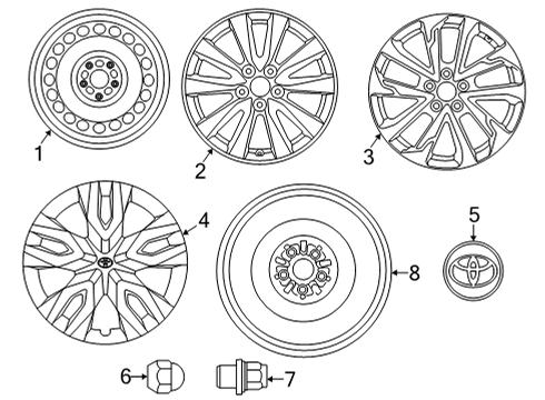 2022 Toyota Corolla Cross Wheels Wheel Cover Diagram for 42602-0A040