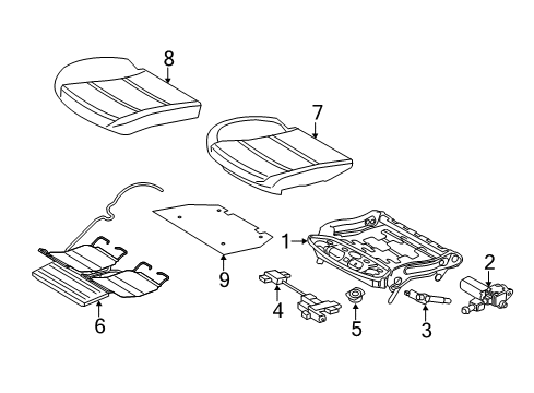 2013 BMW M5 Front Seat Components Padded Section, Comfort Seat A/C, Right Diagram for 52107844705