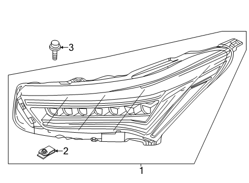 2020 Acura RDX Headlamps Left Driver Side Led Headlamp Diagram for 33150-TJB-A11