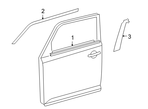 2015 Scion xB Exterior Trim - Front Door Belt Molding Diagram for 75720-12820