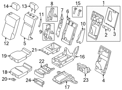 2014 Ford F-150 Front Seat Components Cup Holder Diagram for BL3Z-1813562-AB