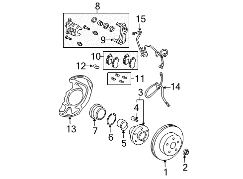 2004 Lexus RX330 Anti-Lock Brakes Sensor, SKID Control Diagram for 89544-48030