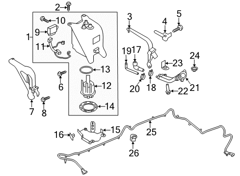 2018 Nissan Titan XD Emission Components CANISTER Assembly E Diagram for 14950-7S00A