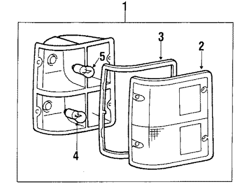 1989 Dodge Raider Combination Lamps Lens Tail Lamp Right Diagram for MB286916