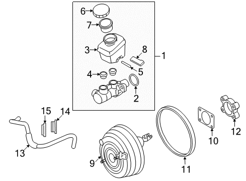 2021 Nissan GT-R Dash Panel Components Hose-Booster Diagram for 47474-JF10B