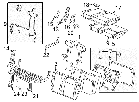 2003 Honda Pilot Rear Seat Components Cover, RR. Seat Foot *YR203L* (FR) (SADDLE) Diagram for 82195-S3V-A00ZB