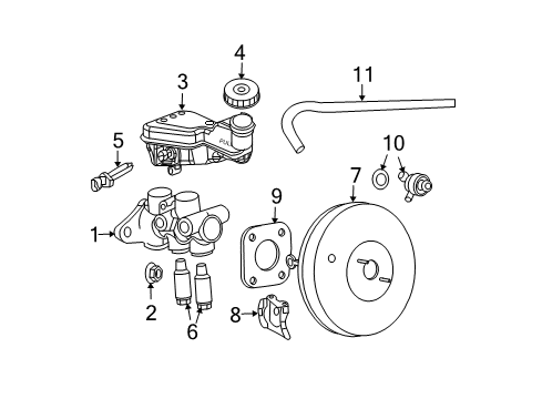 2007 Dodge Caliber Hydraulic System Brake Master Cylinder Diagram for 5175701AA