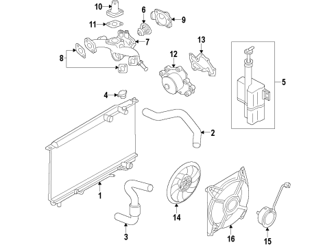 2015 Hyundai Santa Fe Cooling System, Radiator, Water Pump, Cooling Fan Blower Assembly Diagram for 25380B8800