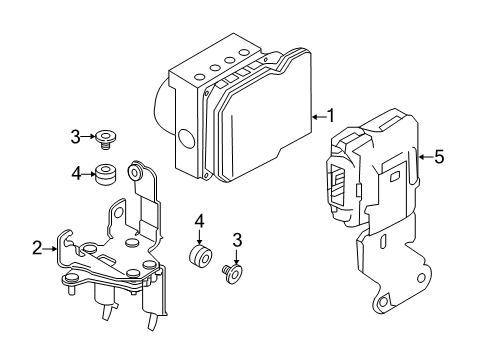 2020 Infiniti Q60 ABS Components Bracket-ACTUATOR, ANTISKID Diagram for 47840-4GF0A