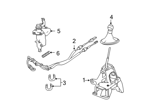 2011 Ford Escape Shifter Housing Gear Shift Assembly Diagram for 6L8Z-7F116-AA