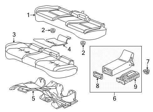 2014 Acura RLX Heated Seats Armrest Assembly, Rear Seat Center (Premium Black) Diagram for 82180-TY2-A11ZF