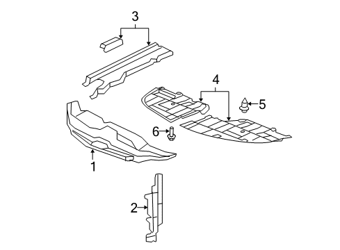 2007 Lexus ES350 Splash Shields Engine Under Cover, Left Diagram for 51442-33090