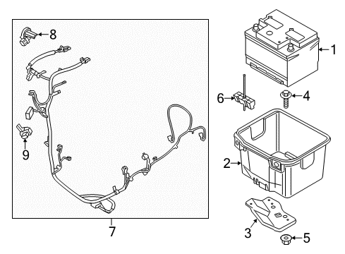 2018 Ford Mustang Battery Positive Cable Diagram for JR3Z-14300-E