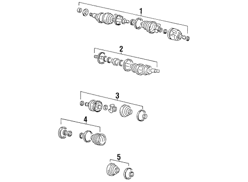 1991 Eagle Talon Axle Shaft & Joints - Front Boot Kit F/AXLE Shaft LH B Diagram for MB526905