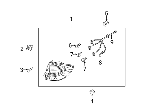 2002 Kia Rio Bulbs Lamp-Rear Combination, LH Diagram for 0K3AL51160